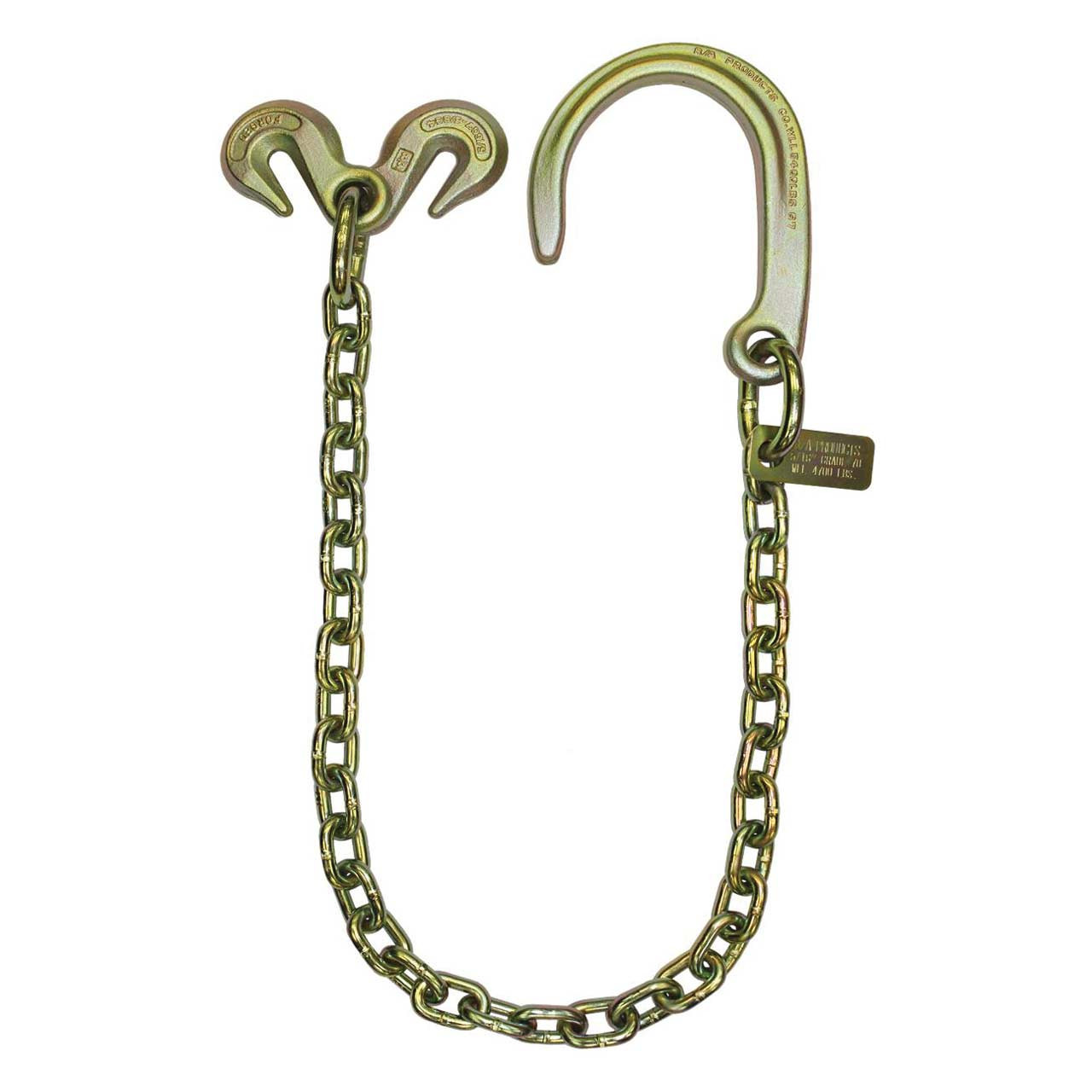 B/A Products Axle Chain - 3-ft. Chain with 8inch J-Hook and 2 Grab Hooks, Model N711-AC3
